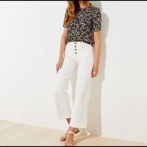 NWT LOFT High waist wide leg crop